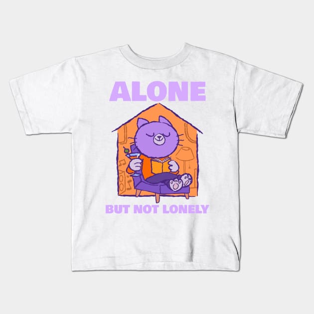 Alone but not lonely Kids T-Shirt by Mota